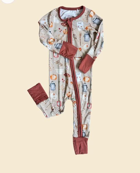 Bamboo Pumpkin Spice Bakery Pajamas - READY TO SHIP