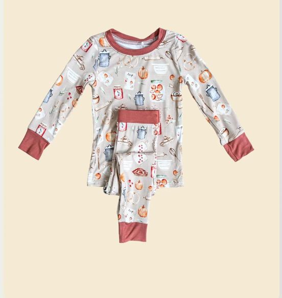 Bamboo Pumpkin Spice Bakery Pajamas - READY TO SHIP