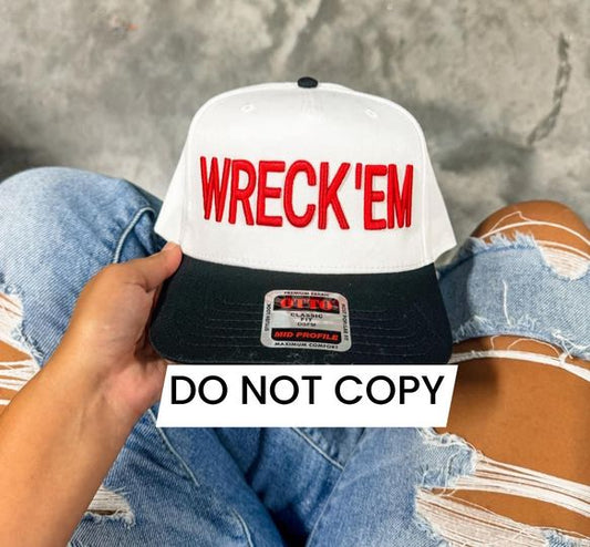 Wreck Em Embroidered Trucker Hat