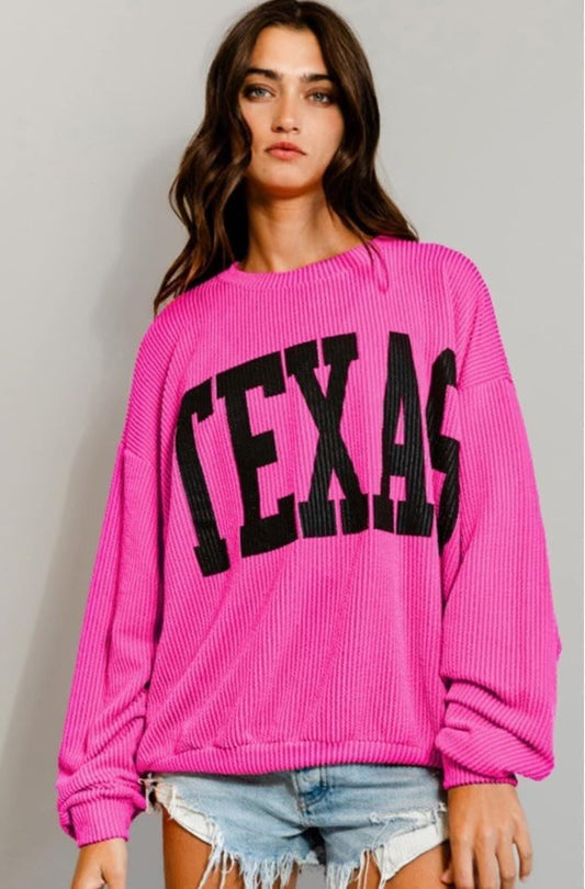 BucketList - Corded Pink and Black Texas Top