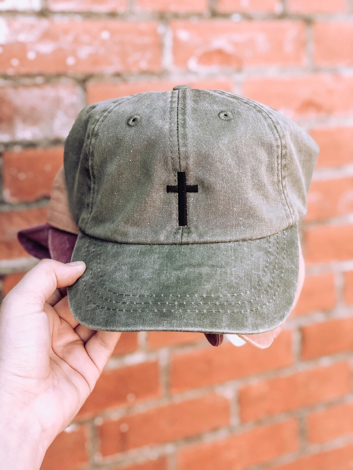 Embroidered Cross Hats - 3 Colors