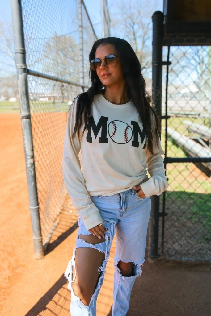 Baseball Mom Long Sleeve Tee