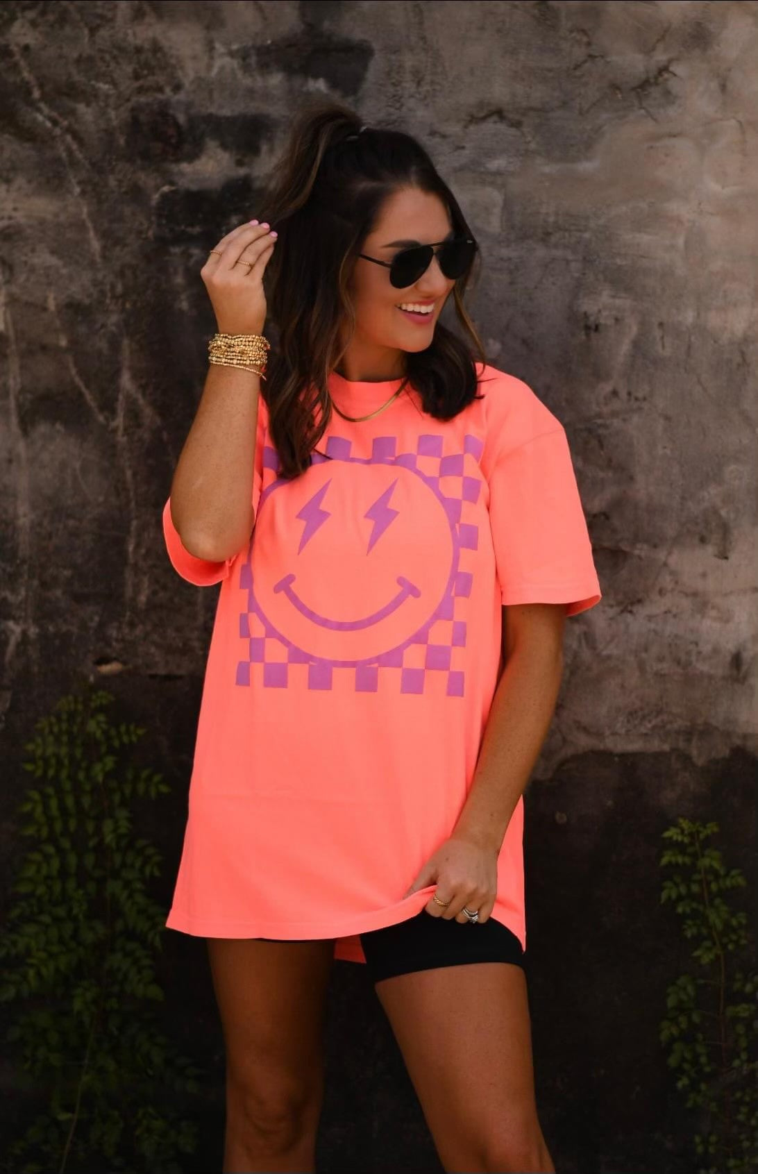 Neon Happy Puff Tee